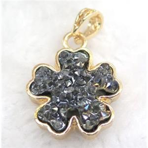 druzy resin pendant, gold plated, approx 25mm dia