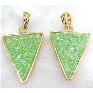 druzy resin pendant, gold plated, approx 24-28mm