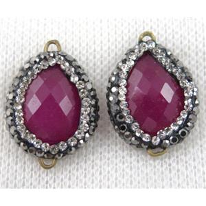 gemstone connector paved rhinestone, approx 14-20mm