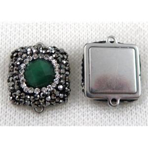 gemstone connector paved rhinestone, approx 16-25mm