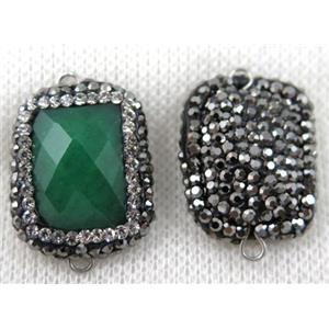 gemstone connector paved rhinestone, approx 16-25mm