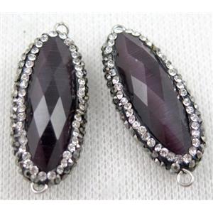 gemstone connector paved rhinestone, approx 14-38mm