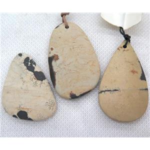 yellow chohua jasper pendant, freeform, approx 20-50mm