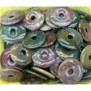 Indian agate donut pendant, approx 50mm dia