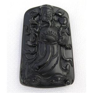 black Obsidian buddha pendant, approx 30-54mm