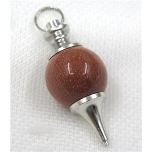 gold sandstone Globe pendant, round, approx 20mm dia