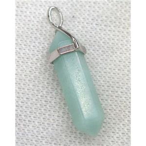 amazonite bullet pendant, blue dye, approx 10-30mm