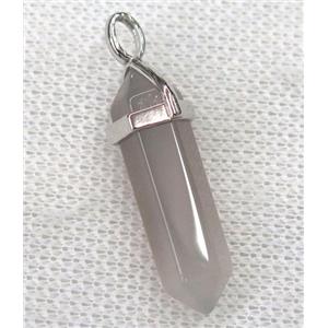 gray agate bullet pendant, approx 10-30mm
