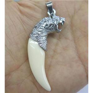white resin dragon pendant, approx 15-40mm