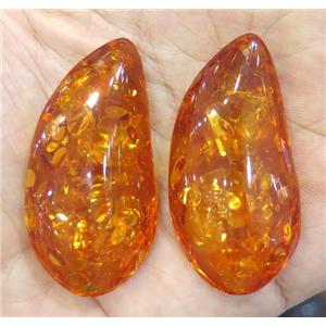 Amber pendant, freeform, orange, NR, approx 25-50mm