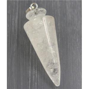 Clear Quartz bullet pendant, approx 16-40mm