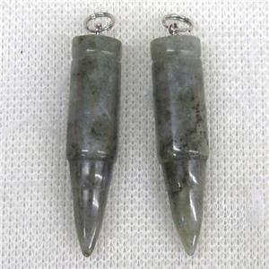 Labradorite bullet pendant, approx 10x40mm