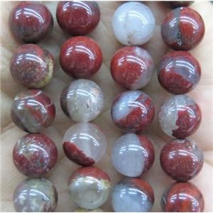 round Apple Jasper beads, grade B, approx 8mm dia