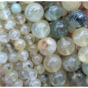 round light Yellow Prehnite beads, approx 6mm dia