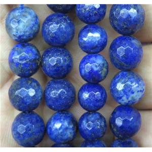 blue Lapis Lazuli beads, faceted round, approx 8mm dia