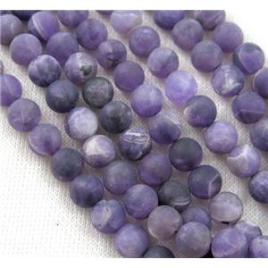round matte Amethyst Beads, purple, approx 8mm dia