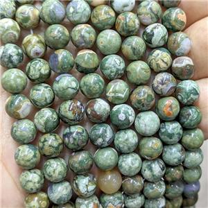 green Rhyolite beads, round, approx 6mm dia