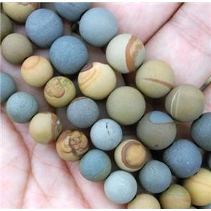 round matte American Picture Jasper beads, approx 8mm dia