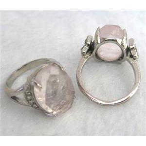 clear quartz ring, freeform, approx 12-15mm