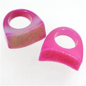 hotpink Agate Druzy ring, approx 25-30mm