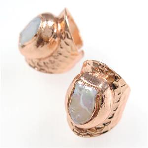 pearl rings, copper, rose gold, approx 18-30mm