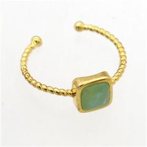gemstone ring, copper, gold plated, approx 7mm, 19mm dia