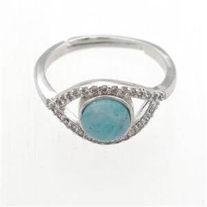 green Amazonite Rings, copper, platinum plated, approx 8mm, 17mm dia