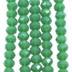 green chinese crystal glass beads, faceted rondelle, approx 2.5x3mm, 150 pcs per st