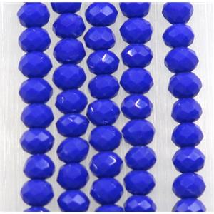blue chinese crystal glass beads, faceted rondelle, approx 2.5x3mm, 150 pcs per st