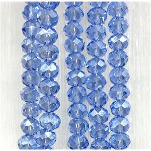 blue chinese crystal glass beads, faceted rondelle, approx 2.5x3mm, 150 pcs per st