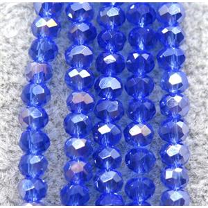 blue chinese crystal glass beads, faceted rondelle, approx 2.5x3mm, 150 pcs per st