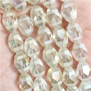 lt.yellow chinese crystal glass beads, faceted barrel, approx 10x14mm, 50pcs per st