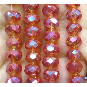 Chinese crystal glass bead, faceted rondelle, approx 8mm dia, 72pcs per st