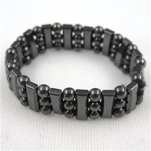 black Hematite bracelet, magnetic, approx 4x7x7mm
