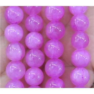 hotpink jade beads, round, stabile, 12mm dia, 33pcs per st