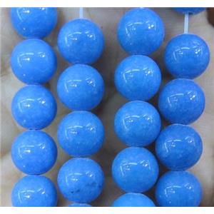 blue jade bead, round, stabile, approx 6mm dia, 63pcs per st