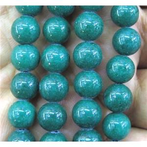 green jade bead, round, stabile, approx 12mm dia, 32pcs per st
