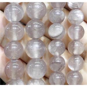 round jade beads, grey dye, approx 12mm dia