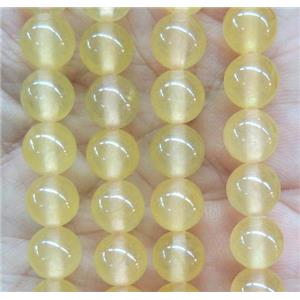 round jade stone beads, dye, cream, approx 4mm dia