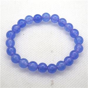 Stretch Jade bracelet, dye, approx 14mm dia, 15pcs per st