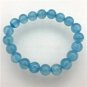 Stretch Jade bracelet, dye, approx 14mm dia, 15pcs per st