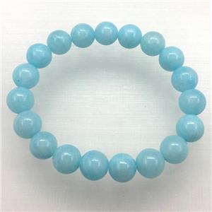 Stretch Jade bracelet, dye, approx 8mm dia, 22pcs per st
