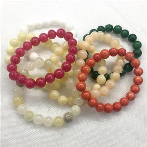 Stretch Jade bracelet, dye, approx 6mm, 28pcs per st