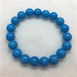 Stretch Jade bracelet, round, dye, approx 16mm dia, 13pcs per st
