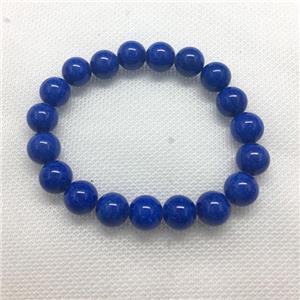 Stretch Jade bracelet, round, dye, approx 8mm dia, 22pcs per st