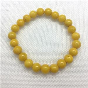 Stretch Jade bracelet, round, dye, approx 8mm dia, 22pcs per st