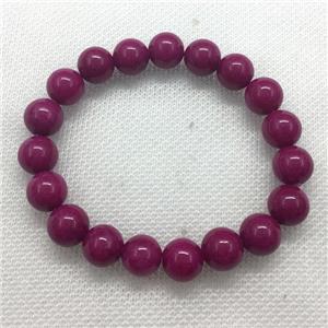 Stretch Jade bracelet, round, dye, approx 6mm, 28pcs per st