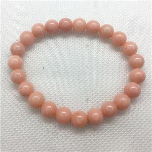 Stretch Jade bracelet, round, dye, approx 6mm, 28pcs per st