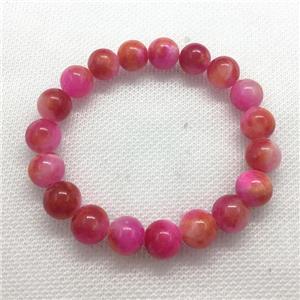Stretch Jade bracelet, round, dye, approx 16mm dia, 13pcs per st