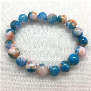 Stretch Jade bracelet, round, dye, approx 16mm dia, 13pcs per st
